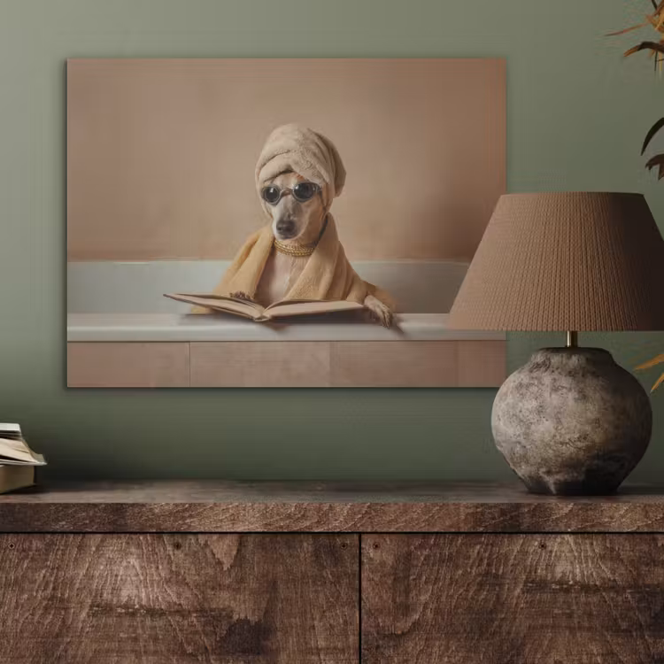 Bad - Hond - Boek - Zonnebril PET vilt klein -sfeer2