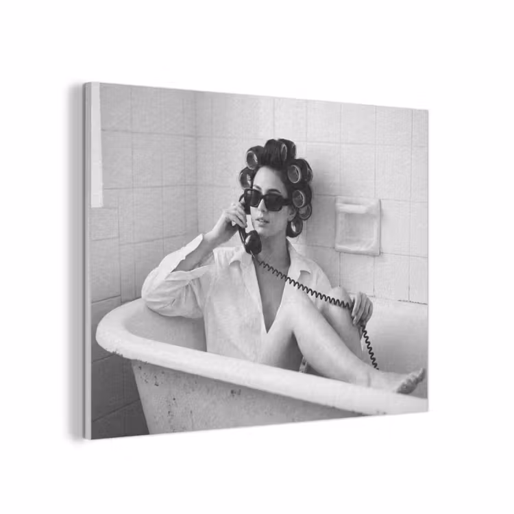 Bad - Vrouw - Zwart - Wit PET vilt klein -3d