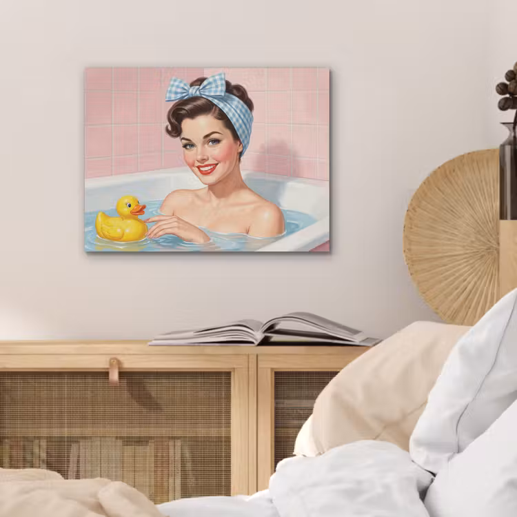 Badkamer - Eend - Blauw PET vilt klein -sfeer3