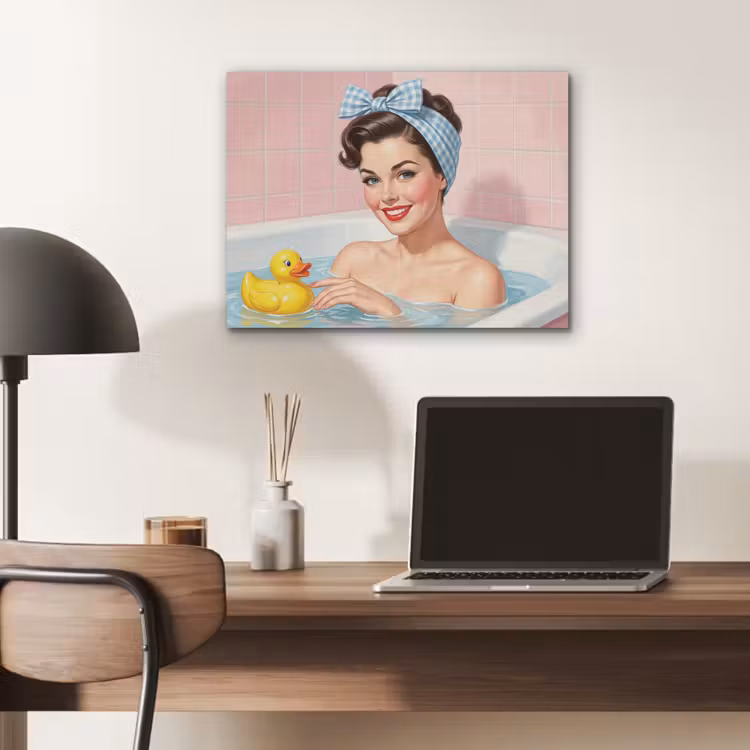 Badkamer - Eend - Blauw PET vilt klein -sfeer5