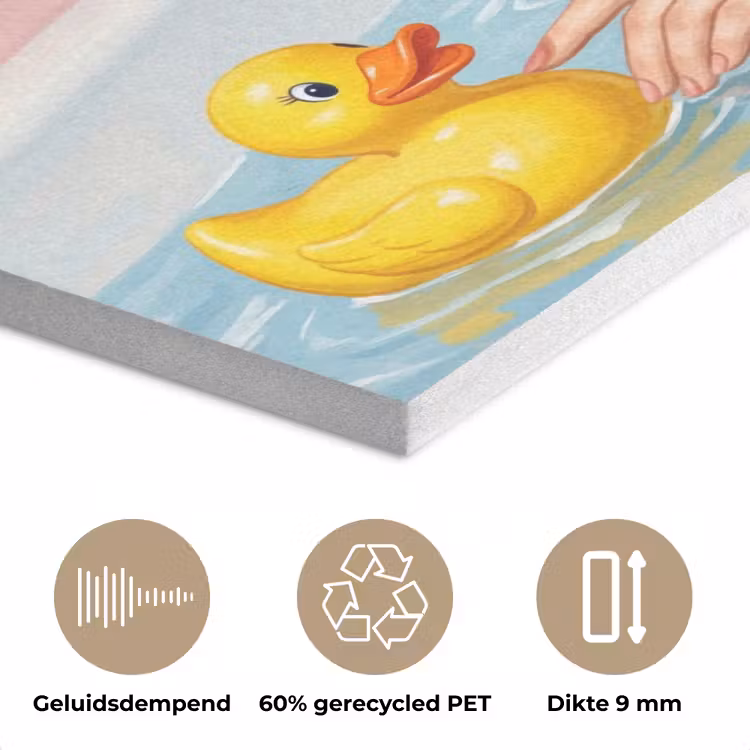 Badkamer - Eend - Blauw PET vilt klein -closeup_NL