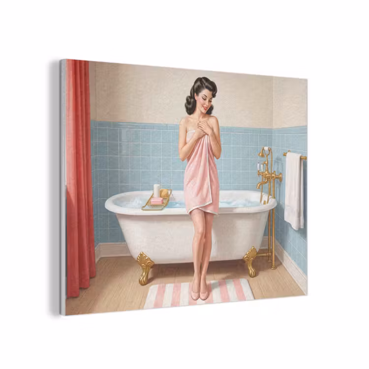 Badkamer - Vrouw - Roze PET vilt klein -3d