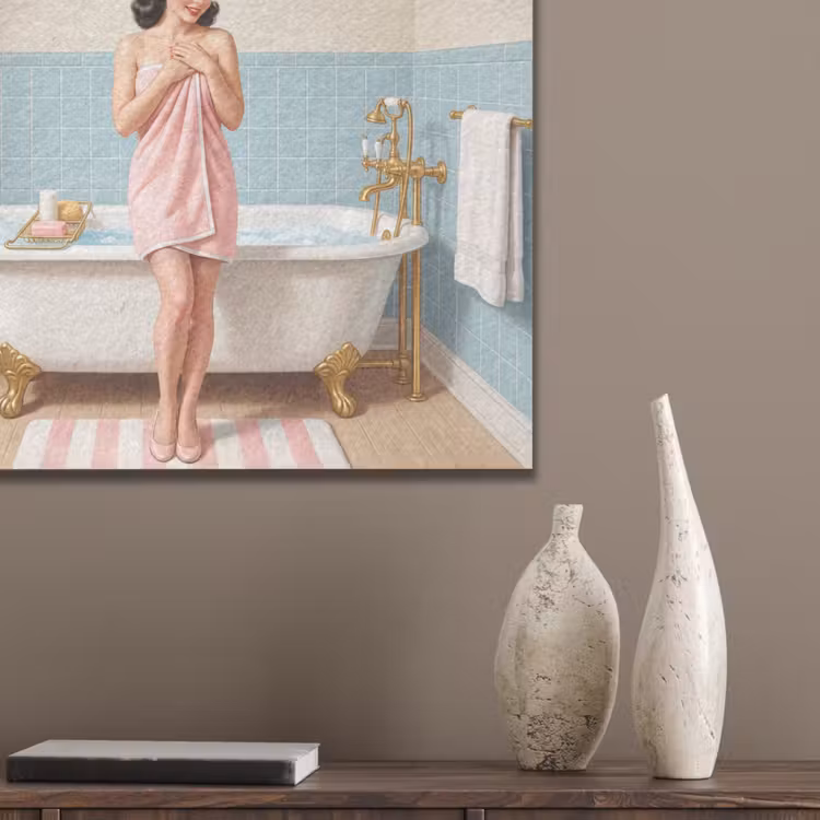 Badkamer - Vrouw - Roze PET vilt klein -sfeer6_closeup