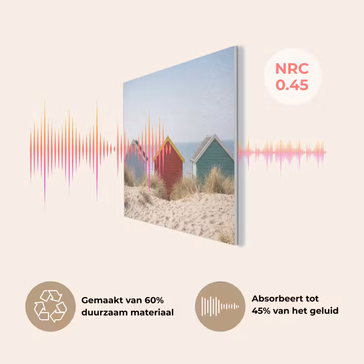 Strand - Huisjes - Kleurrijk - Duinen PET vilt klein -USP_NL