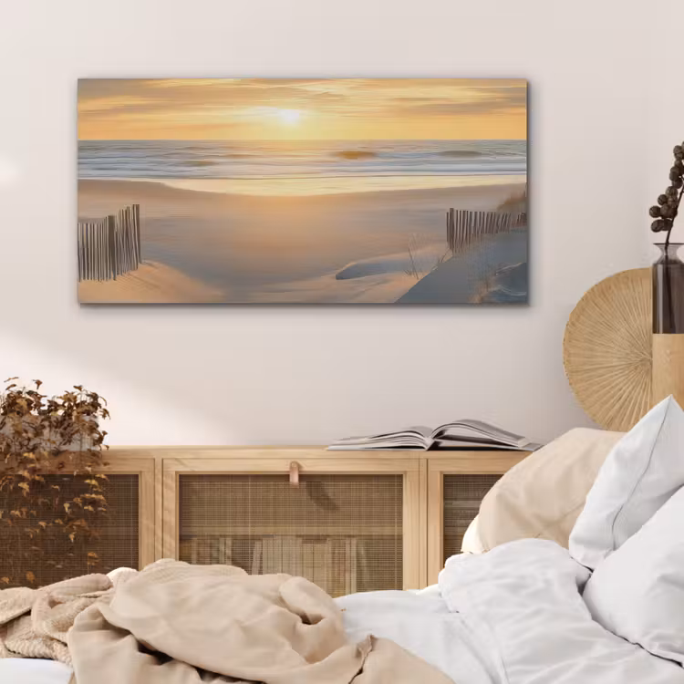 Strand - Duinen - Zonsondergang PET vilt middel -sfeer3