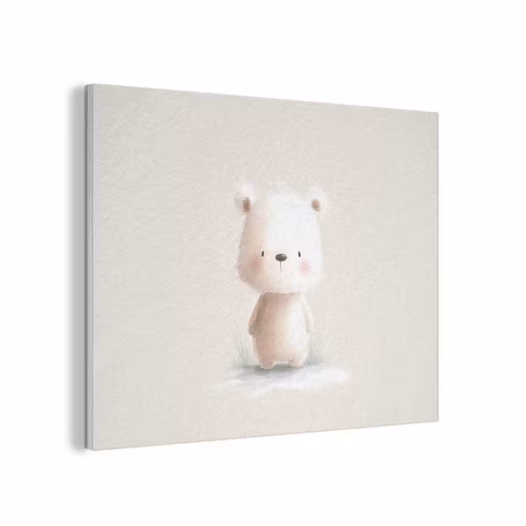 Beertje - Sneeuwvlokje - Wit - Pluizig PET vilt klein -3d