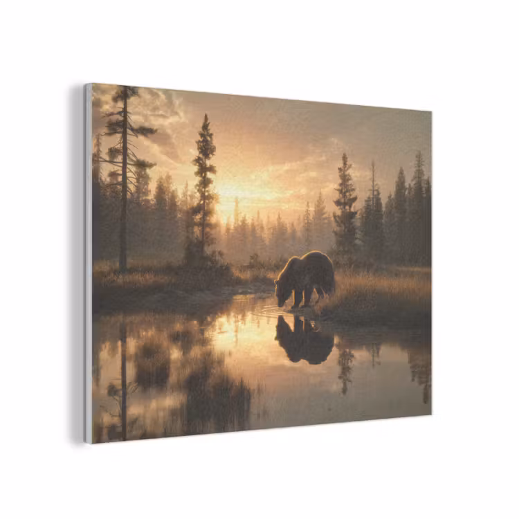 Beer - water - Bos - Ochtendlicht PET vilt klein -3d