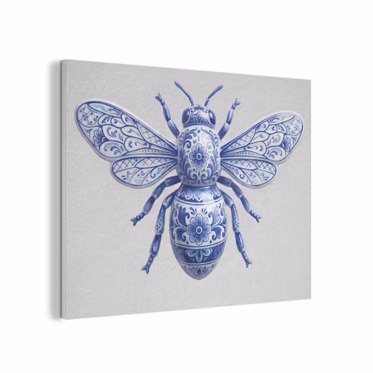 Bij - Modern - Delfts - Blauw PET vilt klein -3d