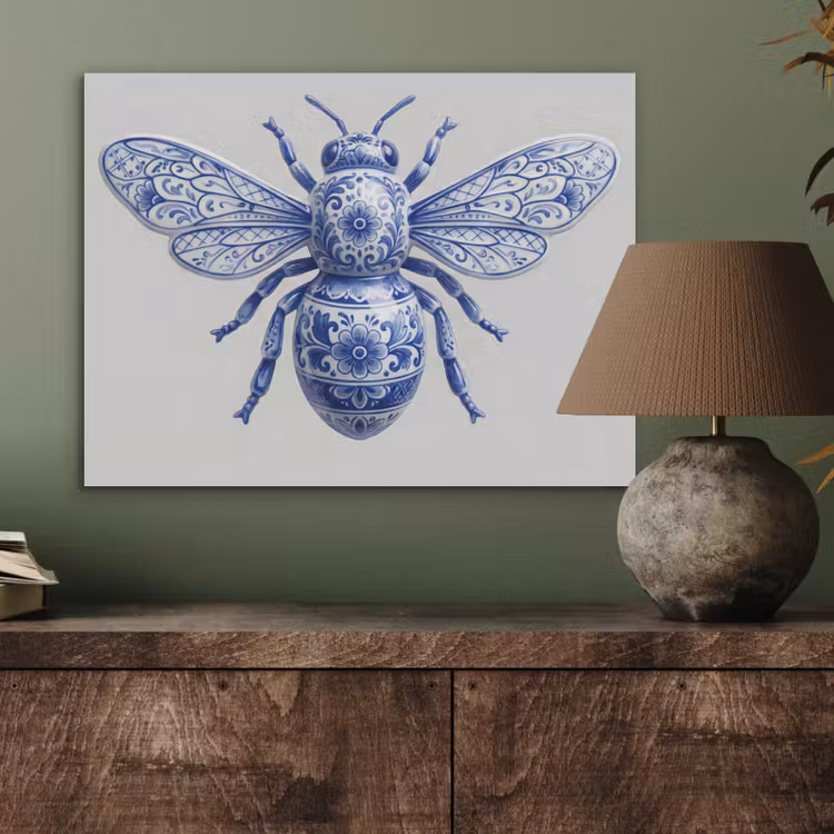 Bij - Modern - Delfts - Blauw PET vilt klein -sfeer2
