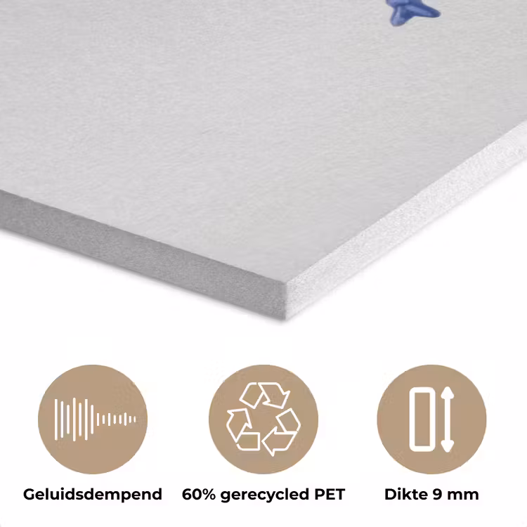 Bij - Modern - Delfts - Blauw PET vilt klein -closeup_NL