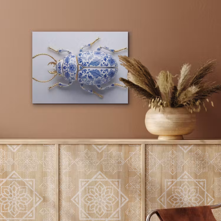 Kever - Delfts - Blauw - Goud PET vilt klein -sfeer4