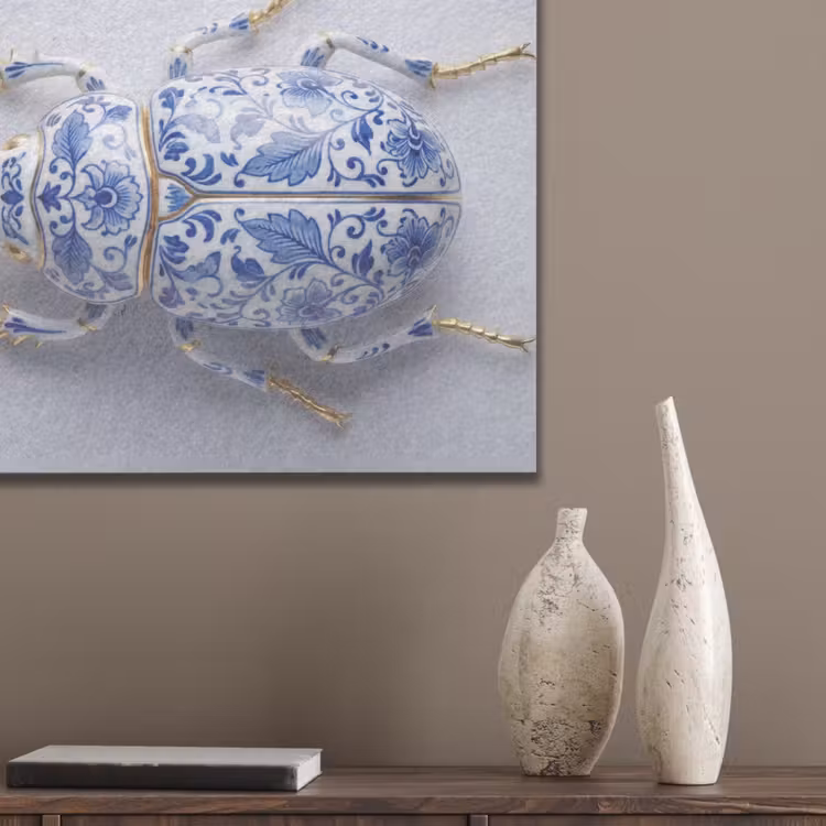 Kever - Delfts - Blauw - Goud PET vilt klein -sfeer6_closeup