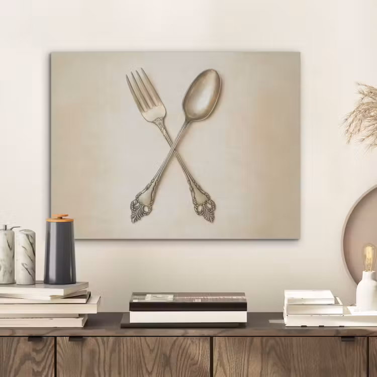 Beige - Vintage - Bestek PET vilt klein -sfeer1