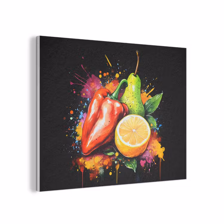 Paprika - Peer - Citroen - Graffiti - Verf - Abstract PET vilt klein -3d