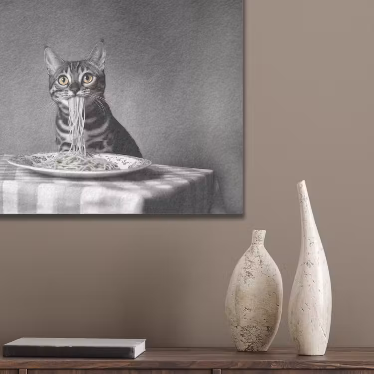 Bengaal - Kat - Tafelkleed - Zwart - Wit - Dier PET vilt klein -sfeer6_closeup