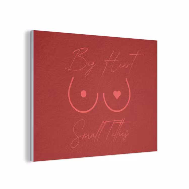big heart small titties - Hart - Rood PET vilt klein -3d