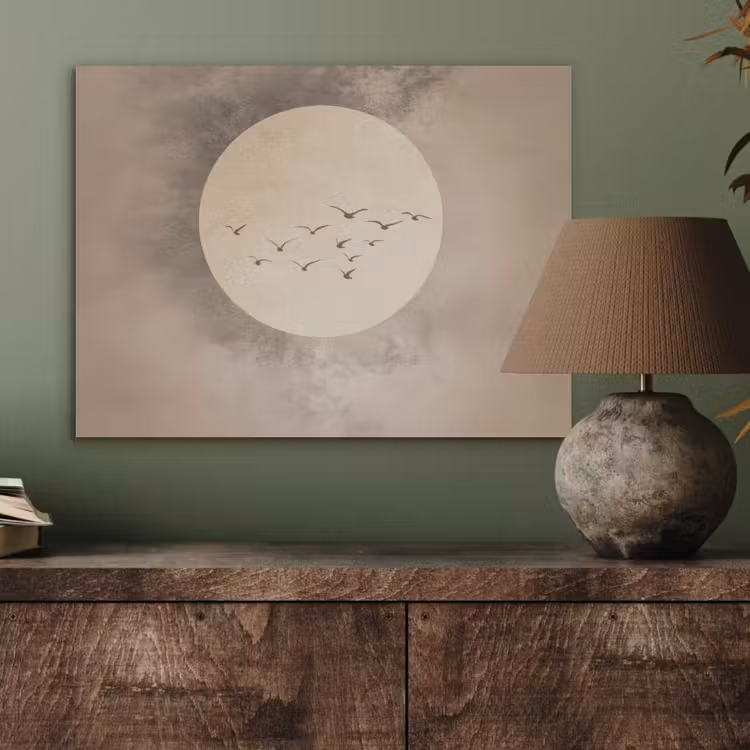 Vogel - Beige - Japandi PET vilt klein -sfeer2