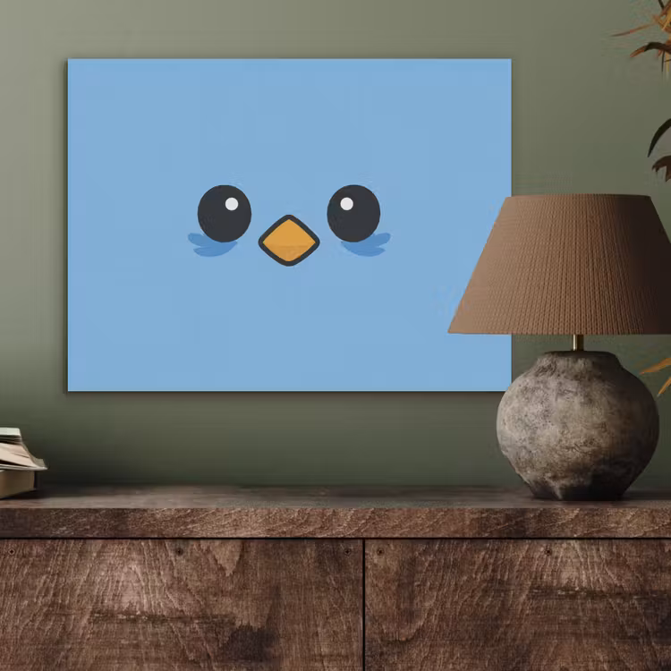 Vogel - Blauw - Eenvoudig PET vilt klein -sfeer2