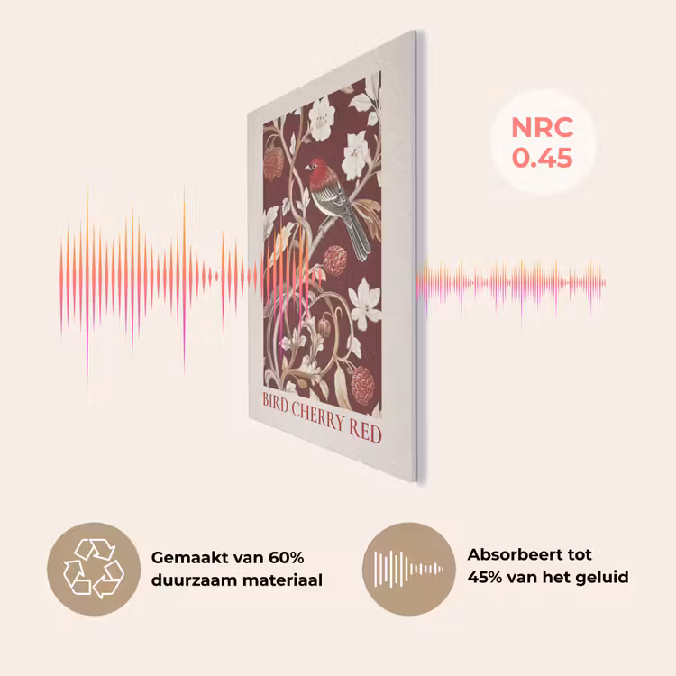 Vogel - Bordeaux - Bloemen - Bessen PET vilt klein -USP_NL