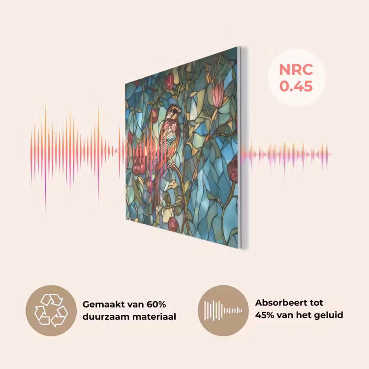 Vogel - Tak - Rozen - Mozaïek PET vilt klein -USP_NL