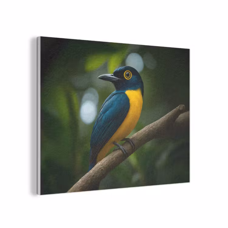 Vogel - Tak - Geel - Bladeren PET vilt klein -3d