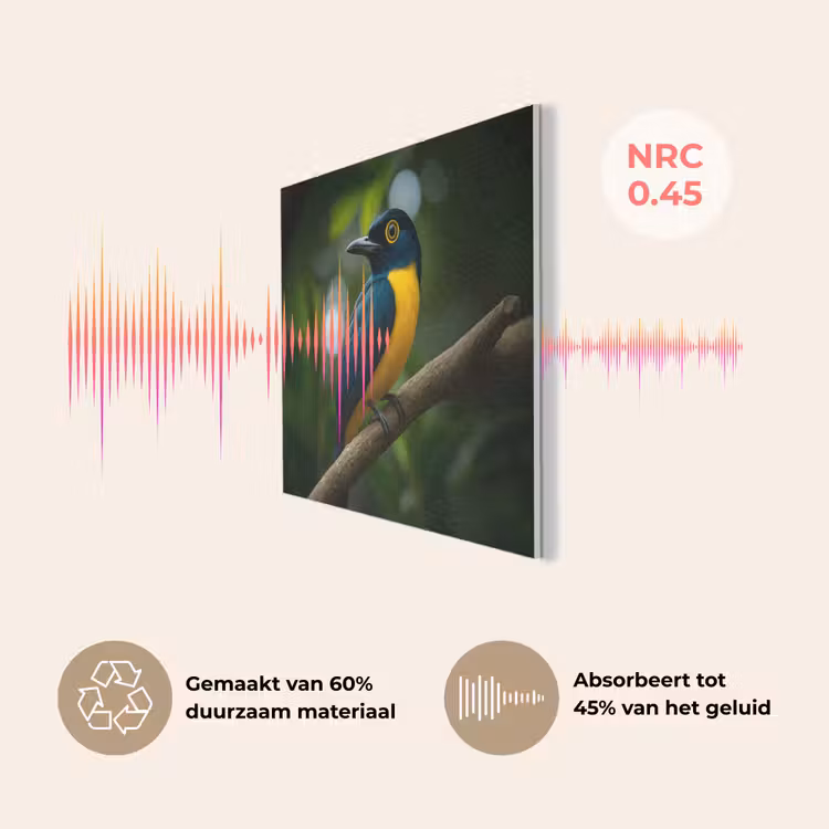 Vogel - Tak - Geel - Bladeren PET vilt klein -USP_NL