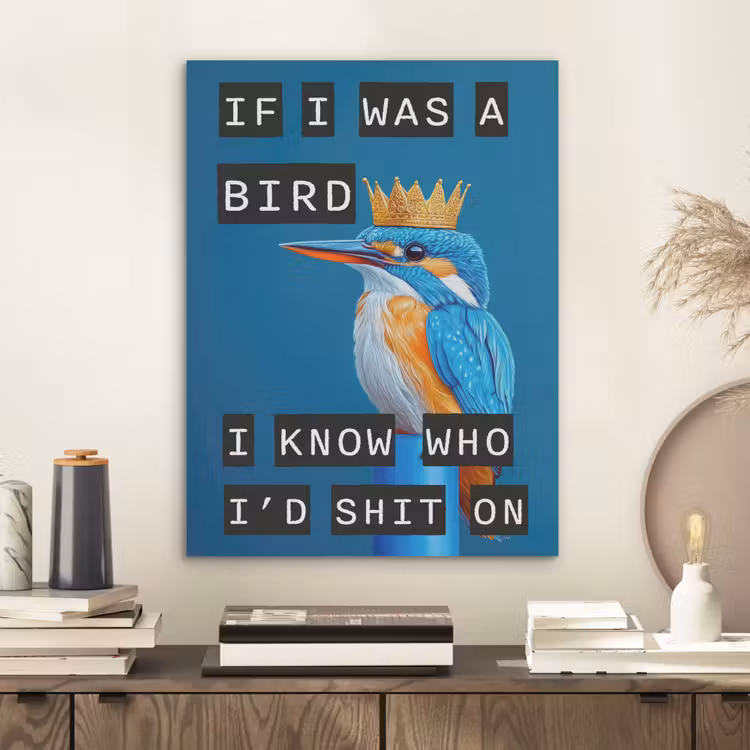 Vogel - Decoratie - Ijsvogel - Blauw PET vilt klein -sfeer1