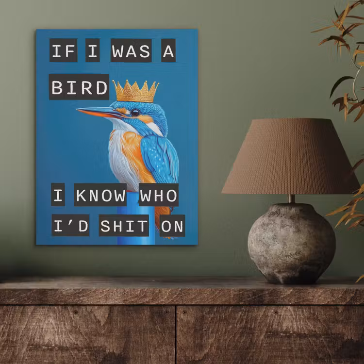 Vogel - Decoratie - Ijsvogel - Blauw PET vilt klein -sfeer2