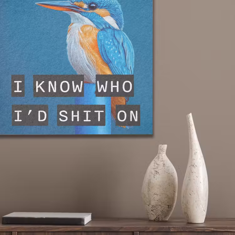 Vogel - Decoratie - Ijsvogel - Blauw PET vilt klein -sfeer6_closeup