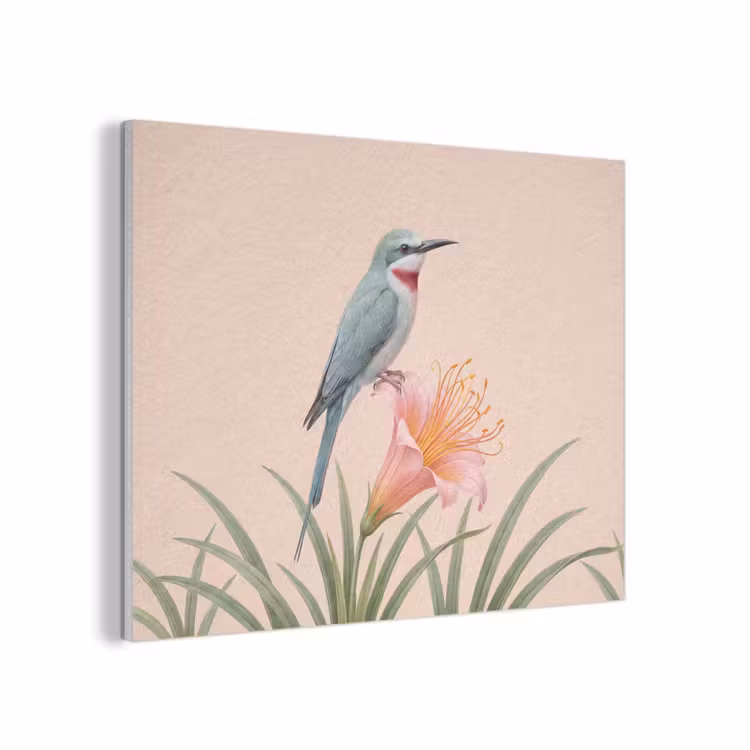 Vogel - Bloem - Natuur - Roze PET vilt klein -3d