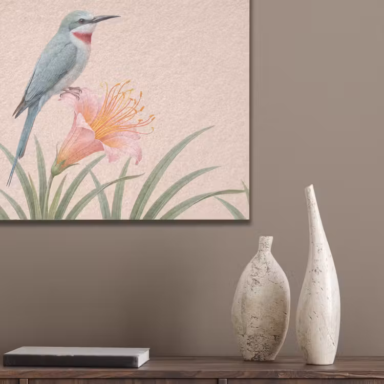 Vogel - Bloem - Natuur - Roze PET vilt klein -sfeer6_closeup