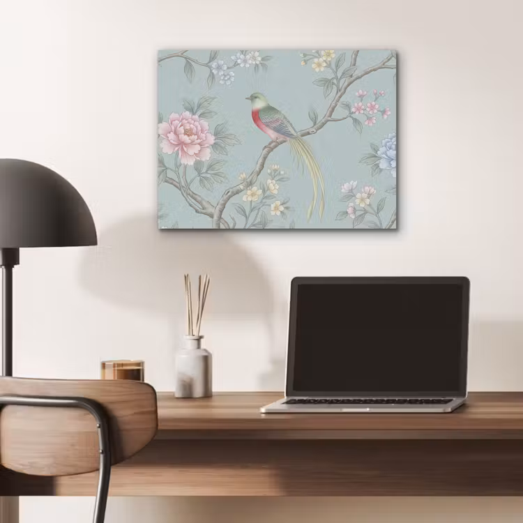 Vogel - Bloemen - Kleurrijk PET vilt klein -sfeer5