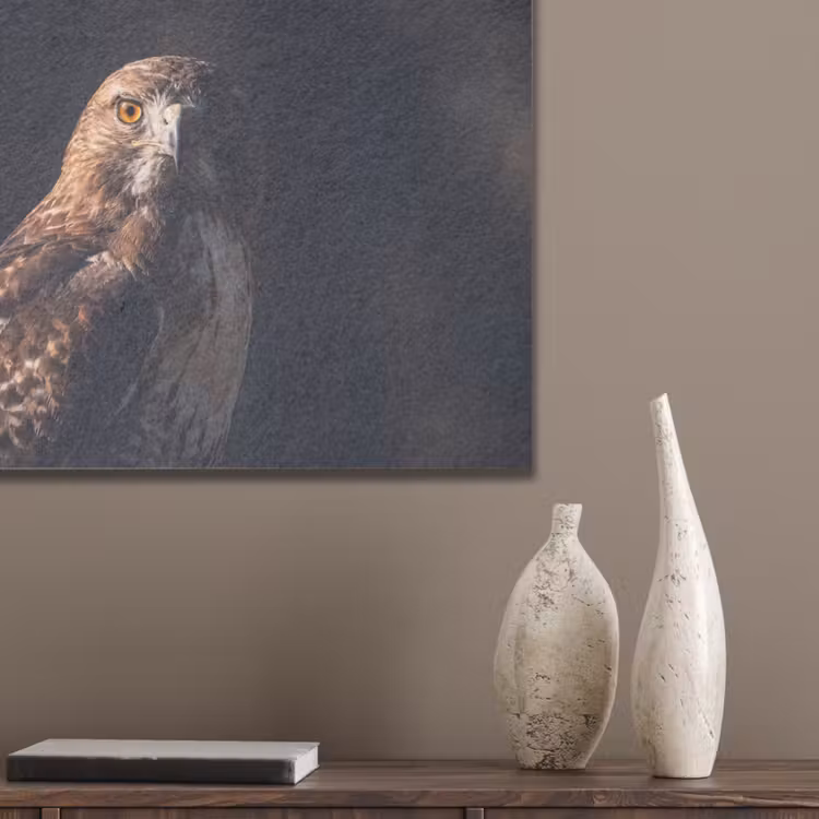 Roofvogel - Buizerd - Bruin PET vilt klein -sfeer6_closeup