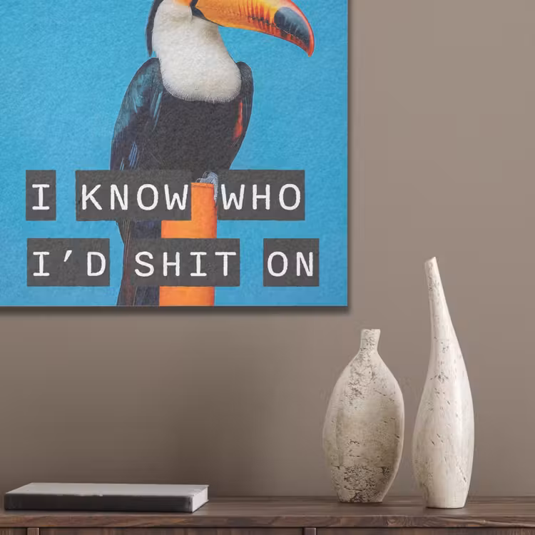 Vogel - Toekan - Blauw - Quotes PET vilt klein -sfeer6_closeup