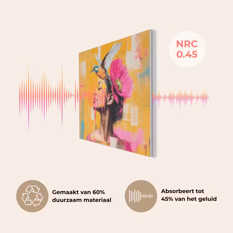 Vogel - Vrouw - Abstract - Bloem PET vilt klein -USP_NL