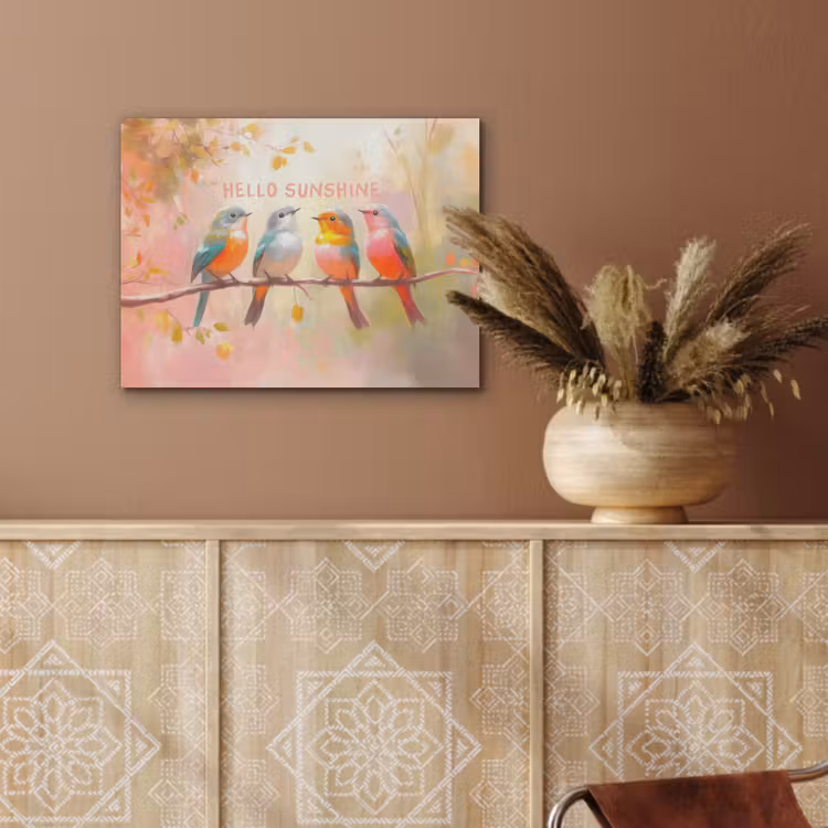 Vogels - Tak - Quote - Roze PET vilt klein -sfeer4