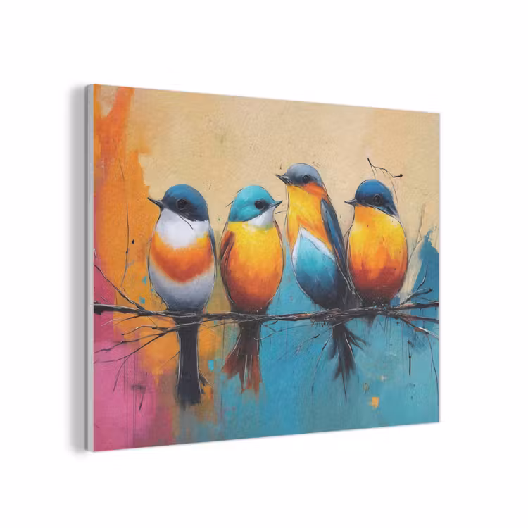 Vogels - Kleurrijk - Tak - Abstract PET vilt klein -3d
