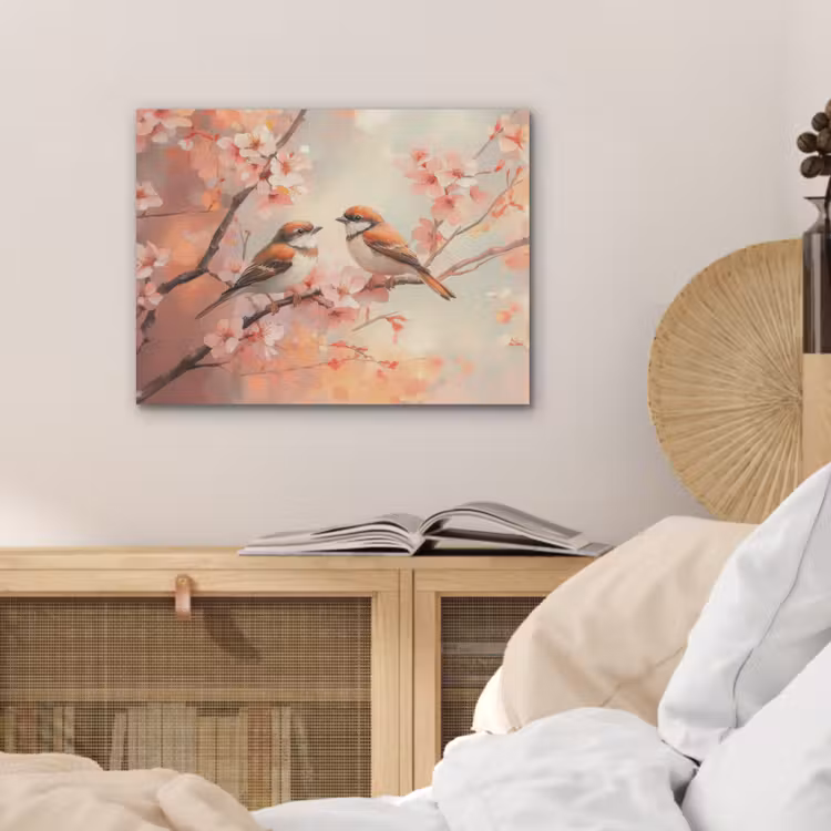 Vogels - Romantic - Bloesemtak PET vilt klein -sfeer3