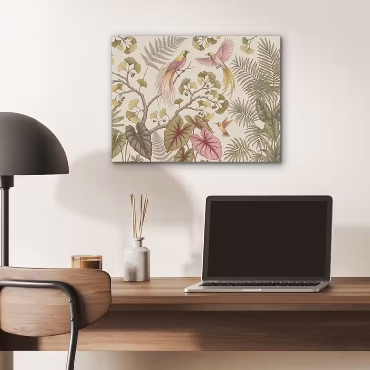 Vogels - Tropisch - Botanisch - Roze PET vilt klein -sfeer5