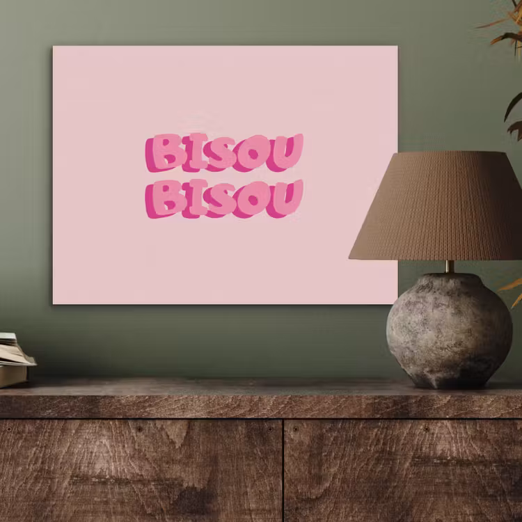 Bisou - Roze - Dikke letters PET vilt klein -sfeer2
