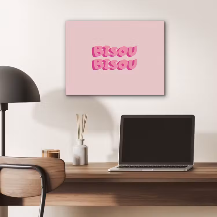 Bisou - Roze - Dikke letters PET vilt klein -sfeer5