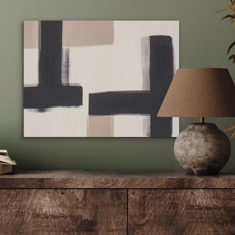 Zwart - Abstract - Japandi PET vilt klein -sfeer2
