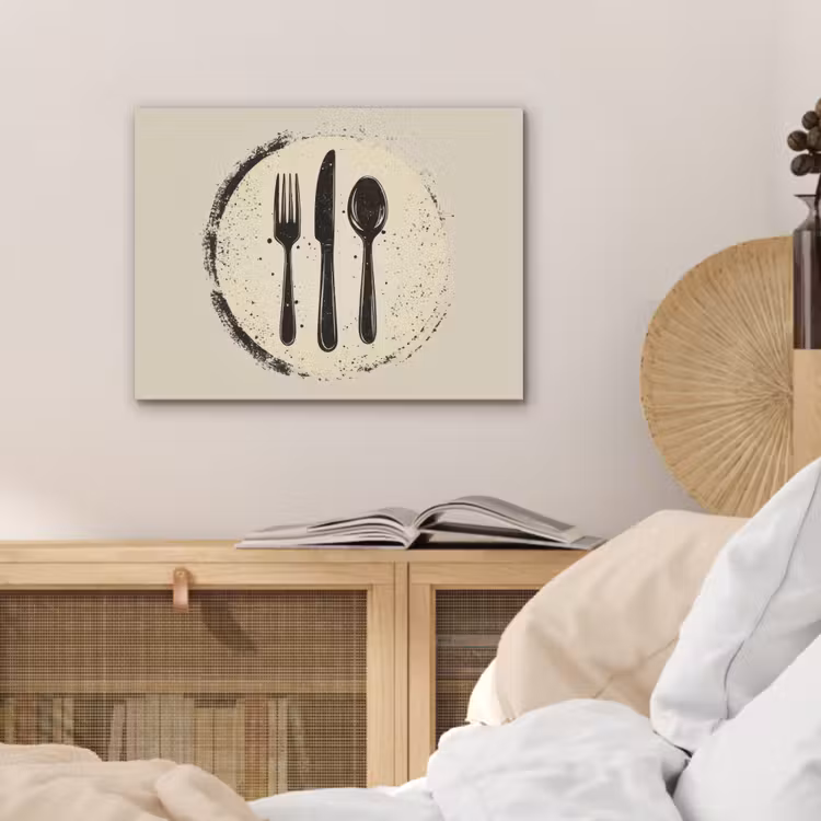 Zwart - Bestek - Rondje PET vilt klein -sfeer3