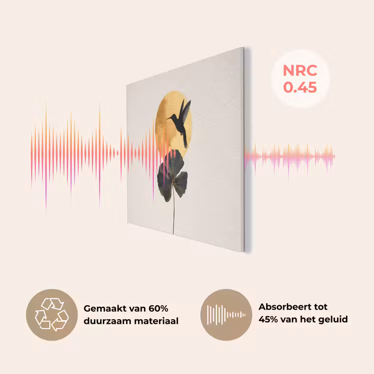 Zwarte kolibrie - Bloem - Gouden cirkel PET vilt klein -USP_NL
