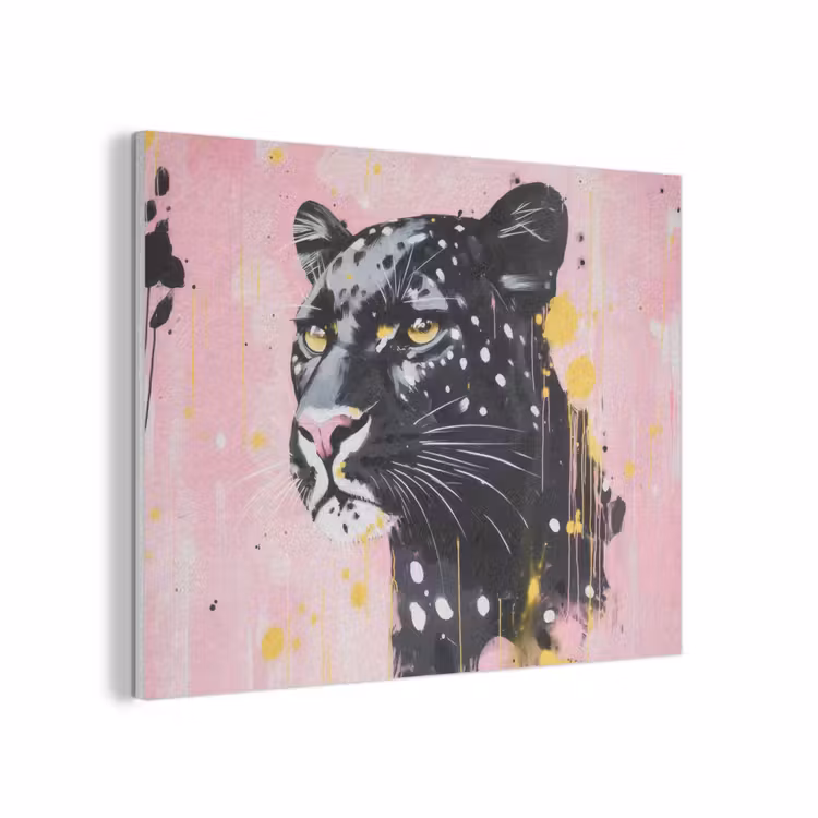 Zwart - Panter - Roze - Abstract PET vilt klein -3d
