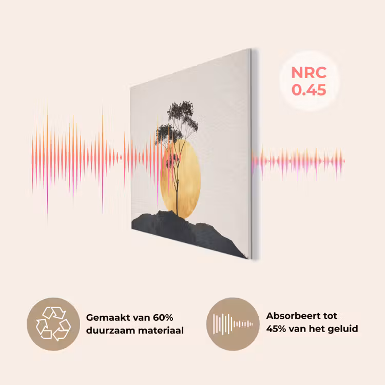 Zwarte boom - Gouden cirkel - Heuvel PET vilt klein -USP_NL