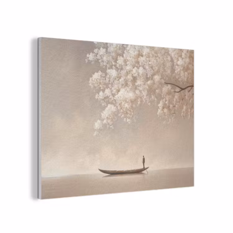 Bloesems - Wit - Boot - Minimalistisch PET vilt klein -3d