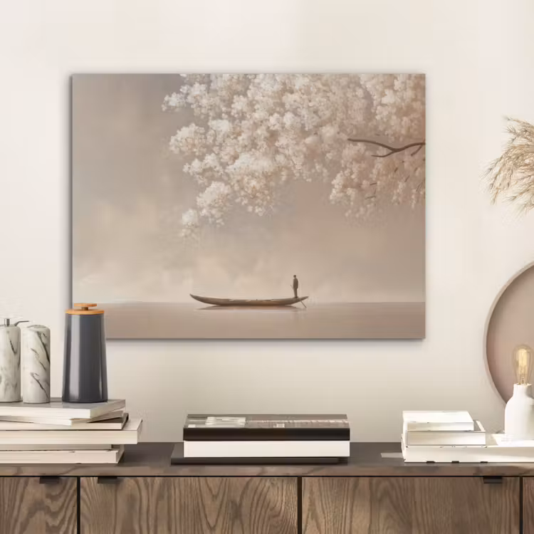 Bloesems - Wit - Boot - Minimalistisch PET vilt klein -sfeer1