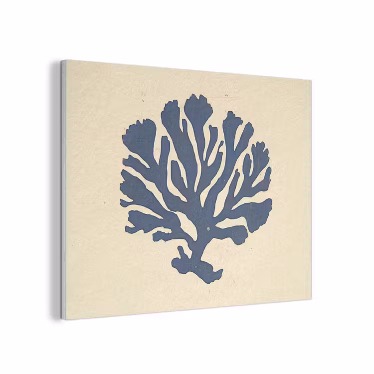 Blauw koraal - Vertakkingen - Beige PET vilt klein -3d