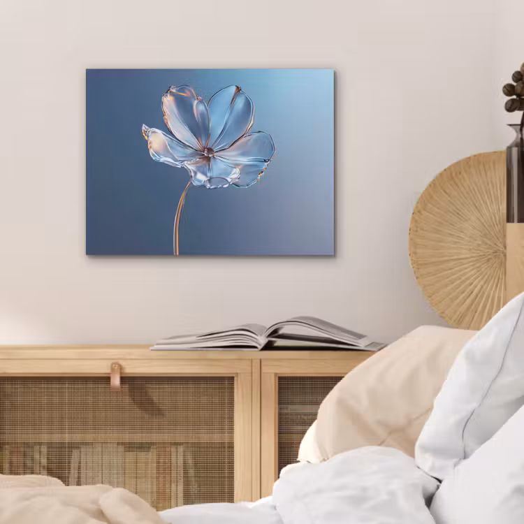Blauw - Bloem - Glazen - Sierlijk PET vilt klein -sfeer3